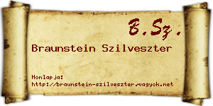Braunstein Szilveszter névjegykártya